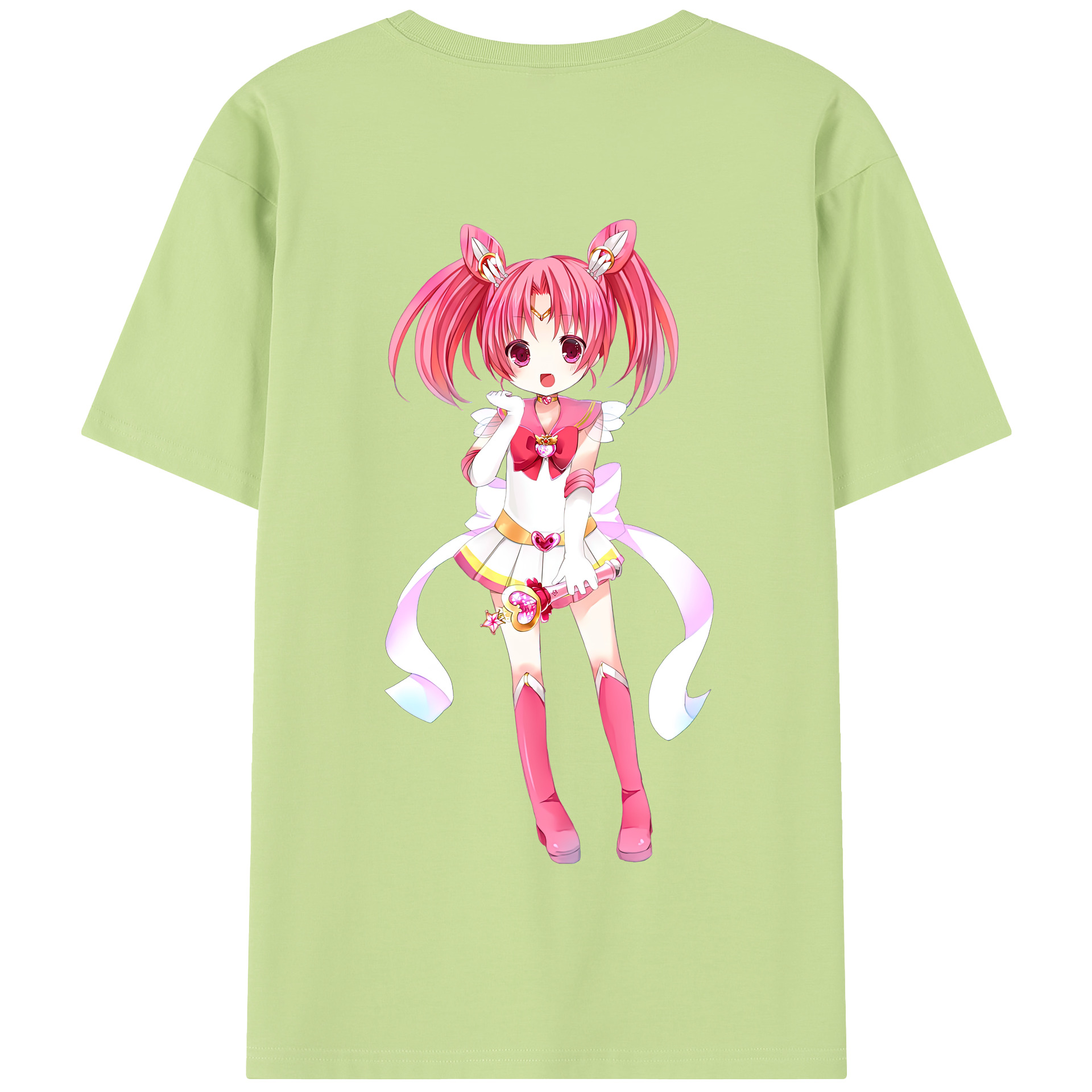 （画像用） 美少女戦士セーラームーン ちびうさ Sailor Moon Chibiusa Tsukino Usagi Small Lady Serenity 綿100％半袖Tシャツ（背面プリント）